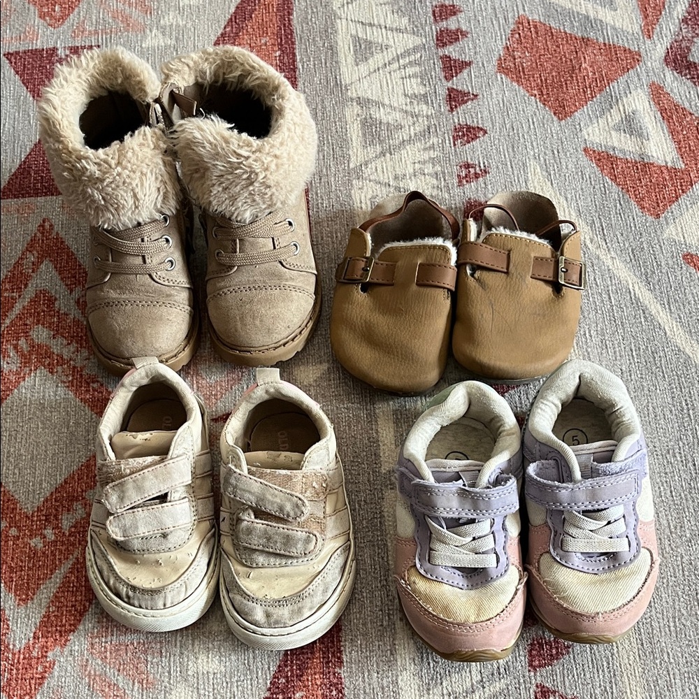 Kids Tan and Beige Shoes Set